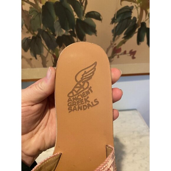 Ancient Greek Sandals Shoes Womens Size 38 Bow Slide Handmade Greece Flats - Picture 5 of 7